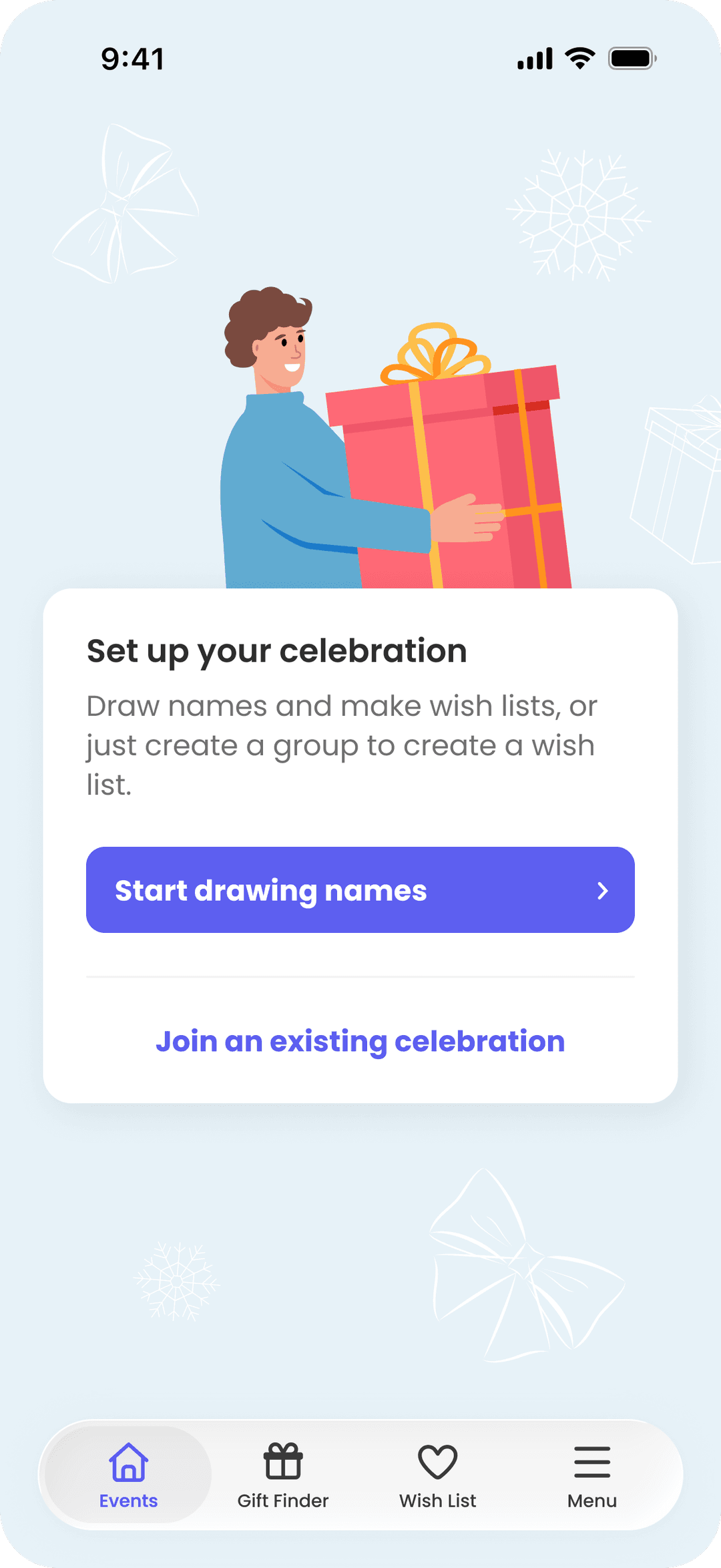 Wishdrop - ekran główny